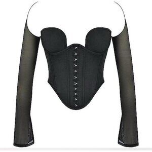 L Plus Cup House Of cB Mina Bustier Corset Top Black